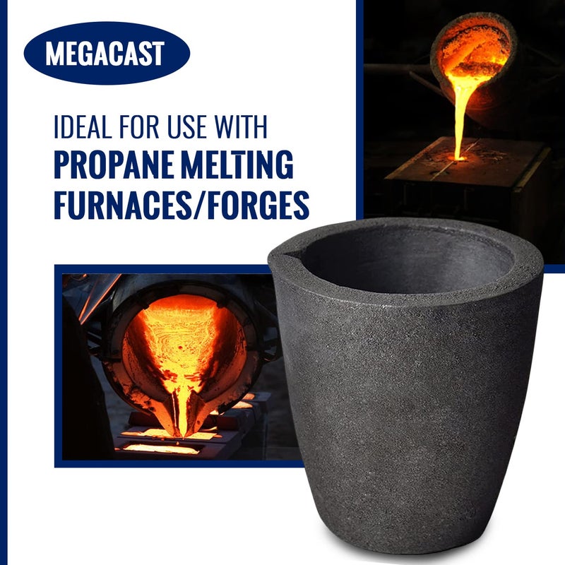 MegaCast #4 8KG MegaCast, Foundry Clay Graphite Crucibles Black Cup Furnace Torch Melting Casting Refining Gold Silver Copper Brass Aluminum - Image 4